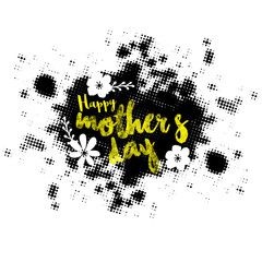Happy Mother's Day background in halftone style.