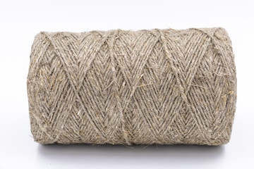 Coil of rope. White background. The isolated image.