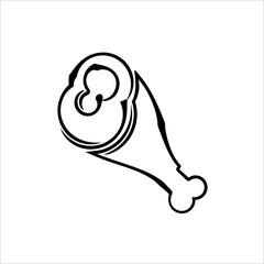 Chicken Leg Icon, Turkey Leg Icon