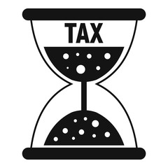 Tax hourglass icon. Simple illustration of tax hourglass vector icon for web design isolated on white background