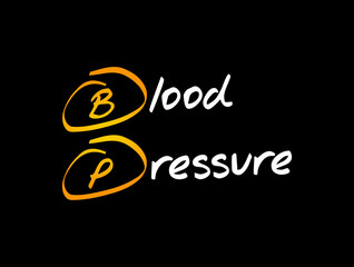 BP - Blood Pressure acronym, concept background