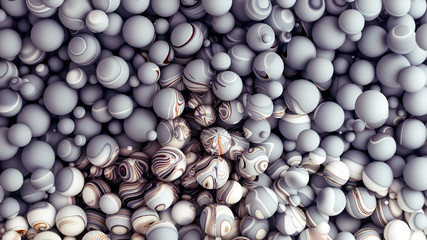 Bright background with a volumetric pattern and print. 3d illustration, 3d rendering.