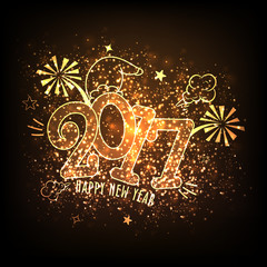 Happy New Year 2017 celebration background.