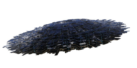 UFO, extraterrestrial visitors with alien spaceship © dottedyeti