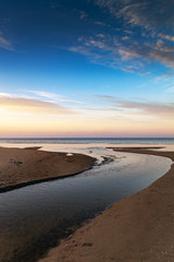 Blue evening by gulf of Riga, Baltic sea.