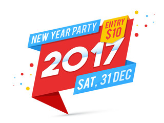 Creative tag for New Year 2017 celebration.