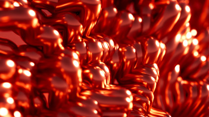 Luxury golden metal background with lines. 3d illustration, 3d rendering.