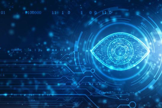 Biometric screening eye, Digital eye, Security concept, cyber security Concept, Technology Concept background