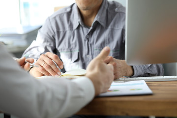 Group of businessmen discussing important issues