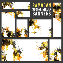 Social Media header or banner for Ramadan Kareem.