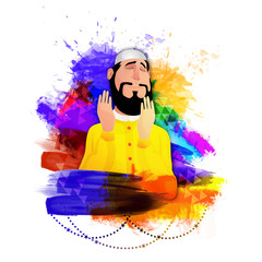 Obraz premium Praying Man for Islamic Festivals concept.