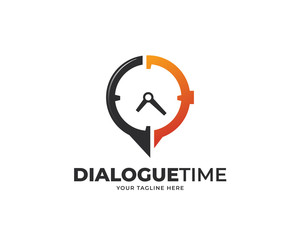dialogue time logo design vector