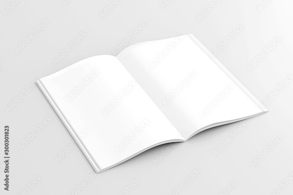 Poster mock up of an open magazine - 3d rendering