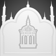 Ramadan Kareem celebration with islamic mosque.