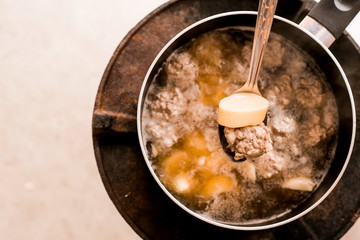 Tofu and Minced Pork in Clear Soup