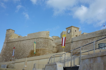St. Martin's Demi-Bastion, fortification of the Cittadella, also known as the Castello, the citadel of Victoria on the island of Gozo, Malta