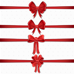 Naklejka na ściany i meble Collection of red ribbons.