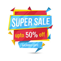 Super Sale Paper Tag or Banner.