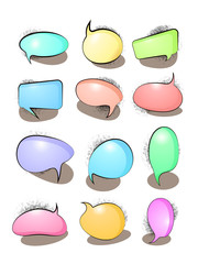 Colorful Comic Speech Bubbles Illustrations.