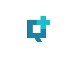 Letter Q cross plus medical logo icon design template elements