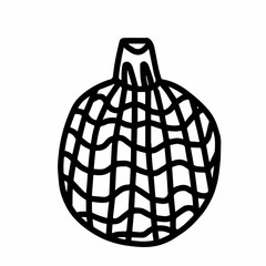 Vector Christmas tree decoration.Scandinavian style.Doodle black sketch line illustration.Design for backgrounds, web and coloring.