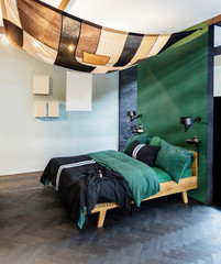bedroom in contemporary style, detail