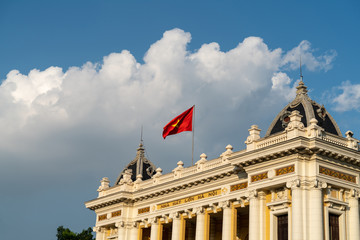 French built Hanoi Opera House in Hanoi, closeup on top building