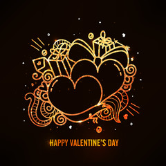 Golden Hearts for Valentine's Day celebration.