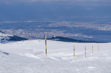 View from the Black Peak on Vitosha Mountain to Sofia