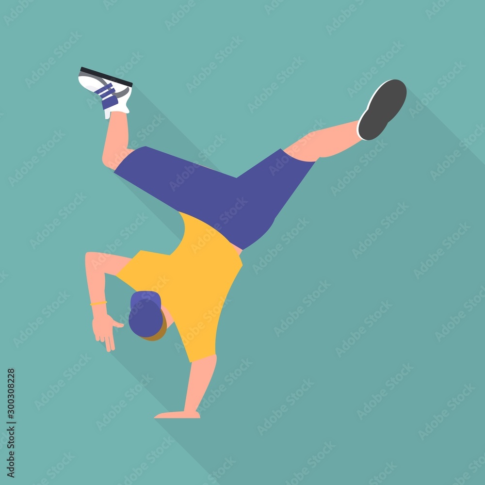 Aufkleber break dancer icon. flat illustration of break dancer vector icon for web design