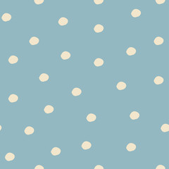 Fototapeta na wymiar Seamless pattern with falling snowflakes and dots