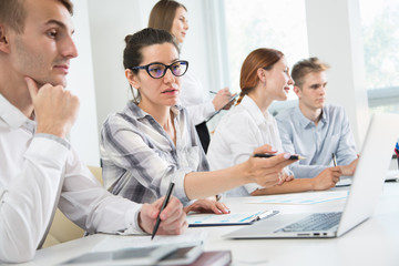 Fototapeta premium Business people working together in the office