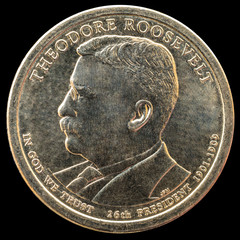 1 dollar coin. 26th President of the United States of America