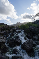 Fototapeta na wymiar Waterfall in Mountains Wales 