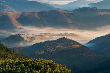 Beautiful morning high in the Carpathian mountains