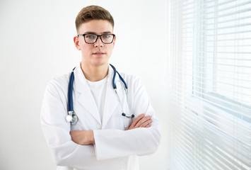 Portrait of doctor in a clinic