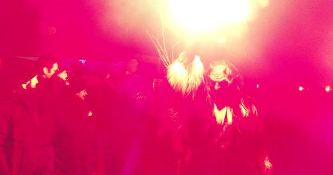 Traditional Krampus run in Salzburg, December 6, 2017