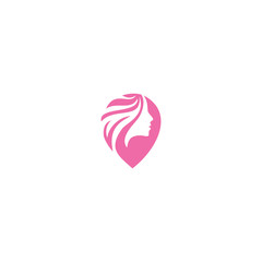 Obraz premium beauty hair logo with pin,skin care,cosmectic,luxury,salon,hair style Premium vector.