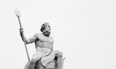 Powerfull mighty god of the sea and oceans Neptune (Poseidon) The ancient statue. - obrazy, fototapety, plakaty