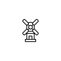 windmill farm icon vector illustration