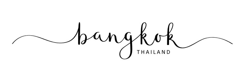 Fototapeta na wymiar BANGKOK black vector brush calligraphy banner