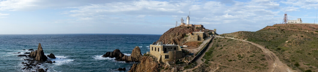 Panorámica del arrecife de las sirenas en el parque natural cabo de Gata, Almería