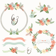 Rustic Flower wreath collection set