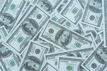 One hundred dollars bill background.money saving financial concept.