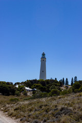 Fototapeta na wymiar Bathurst Lighthouse one of two lighthouses on Rottnest Island, Western Australia.