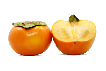 Fresh Persimmon fruit isolated on white background