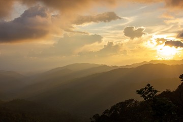 sunset in the mountains