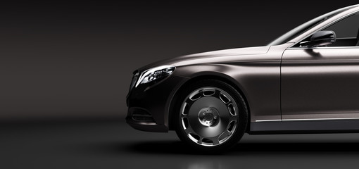 Obraz na płótnie Canvas Limo car, a premium luxury vehicle on black. Vip transport,