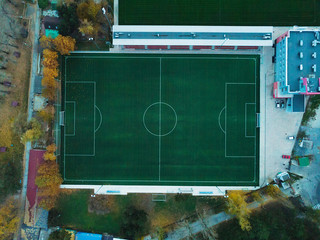 football field at park from dron