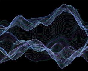 Fototapeta premium Wavy abstract background. Vector colorful illustration.